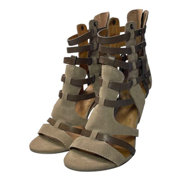 Nine West Vintage America VABRADIE Brown Leather Gladiator Heels Sandals 9M - Picture 13 of 13